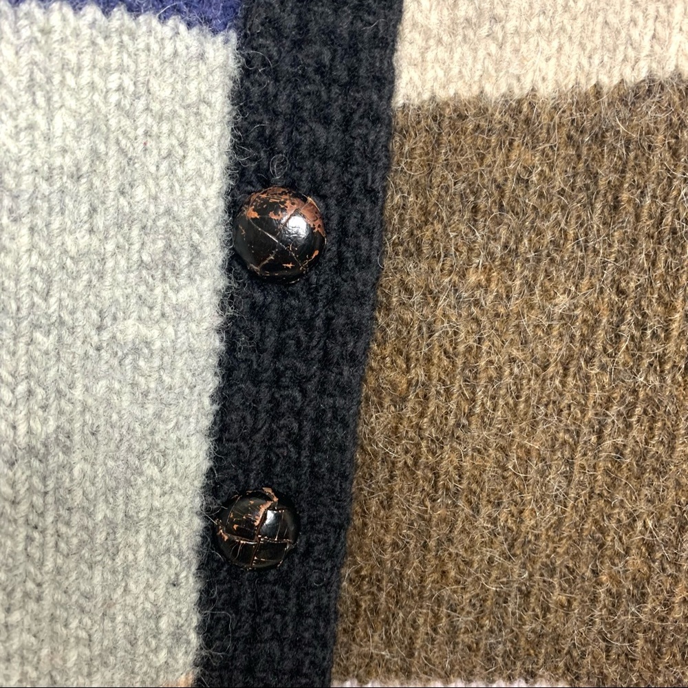 Vtg Hand Knit Chunky Patchwork Oversized Granny C… - image 6